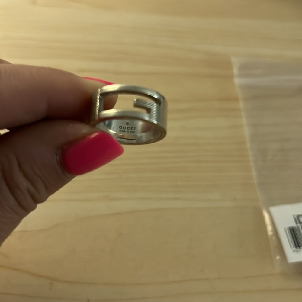 NWOT Gucci Silver Geometric Ring 925 size 5 50mm - Picture 4 of 5